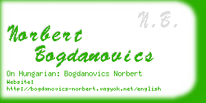 norbert bogdanovics business card